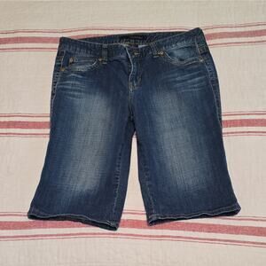 Calvin Klein Jeans Women's 14 Blue Bermuda Shorts Denim Mid Rise Stretch Pockets